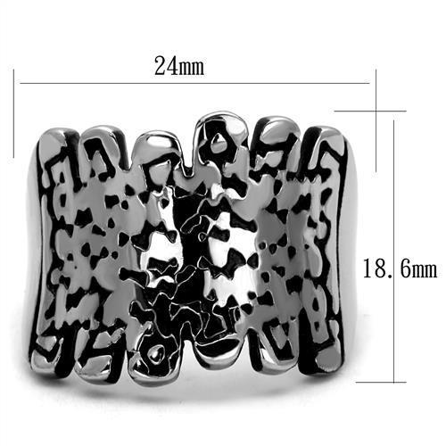 TK2500 - High polished (no plating) Stainless Steel Ring with Epoxy  in Jet-1