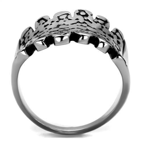 TK2500 - High polished (no plating) Stainless Steel Ring with Epoxy  in Jet-2