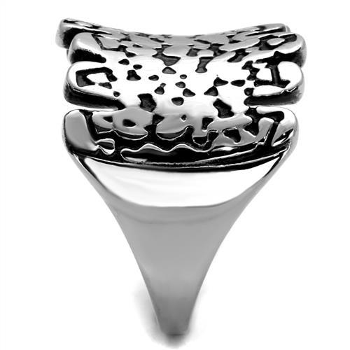 TK2500 - High polished (no plating) Stainless Steel Ring with Epoxy  in Jet-3