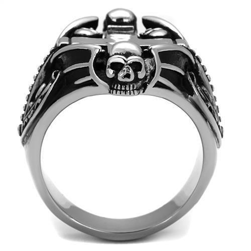 TK2506 - High polished (no plating) Stainless Steel Ring with Epoxy  in Jet-2