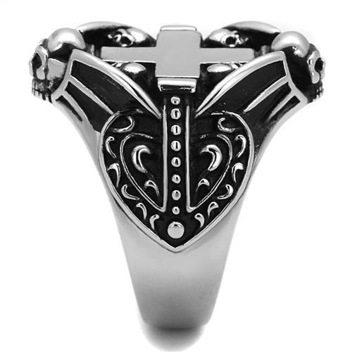 TK2506 - High polished (no plating) Stainless Steel Ring with Epoxy  in Jet-3