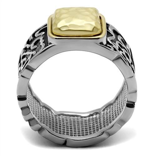 TK2509 - Two-Tone IP Gold (Ion Plating) Stainless Steel Ring with Epoxy  in Jet-2