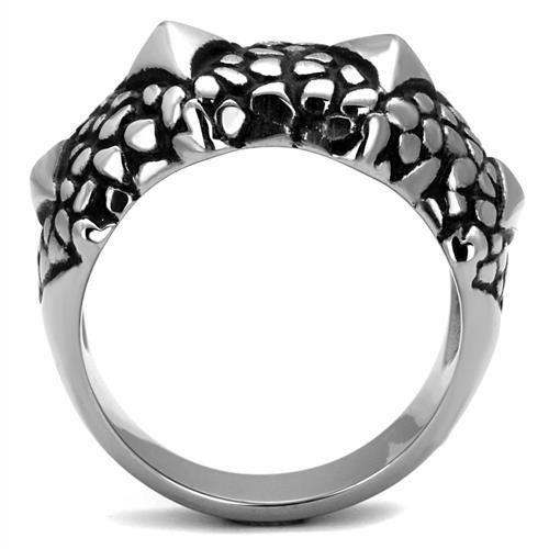 TK2513 - High polished (no plating) Stainless Steel Ring with Epoxy  in Jet-2