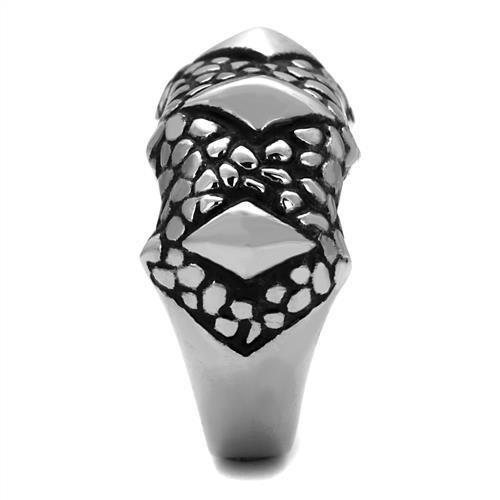 TK2513 - High polished (no plating) Stainless Steel Ring with Epoxy  in Jet-3