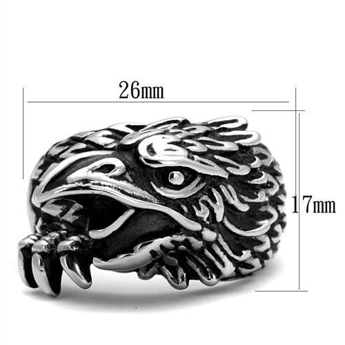 TK2515 - High polished (no plating) Stainless Steel Ring with Epoxy  in Jet-1