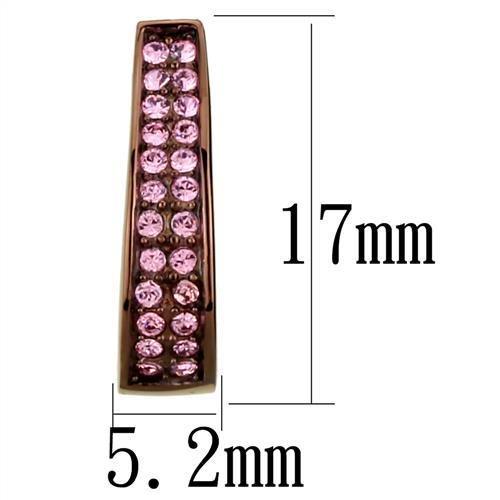 TK2537 - IP Coffee light Stainless Steel Earrings with Top Grade Crystal  in Light Rose-1