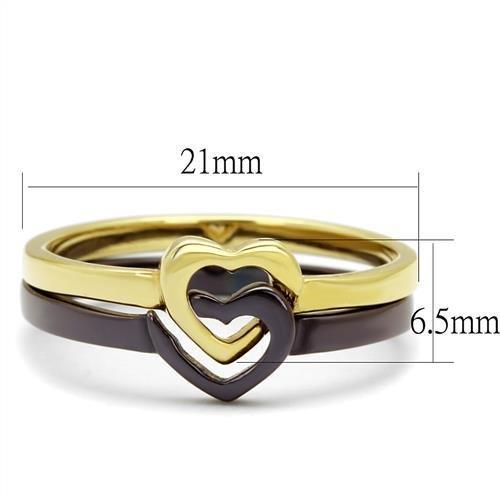 LOTK2548 - IP Gold & IP Dark Brown (IP coffee) Stainless Steel Ring with No Stone-1