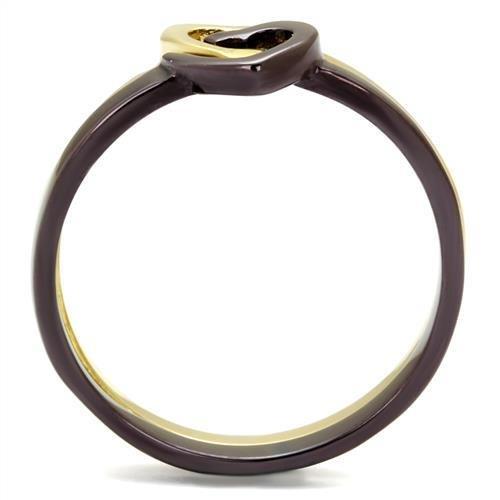 TK2548 - IP Gold & IP Dark Brown (IP coffee) Stainless Steel Ring with No Stone-2