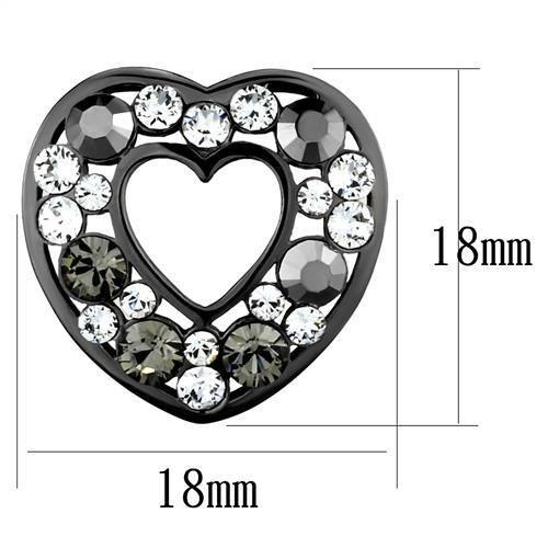 TK2627 - IP Light Black  (IP Gun) Stainless Steel Earrings with Top Grade Crystal  in Multi Color-1