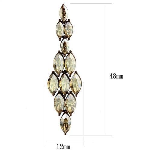 TK2632 - IP Coffee light Stainless Steel Earrings with Top Grade Crystal  in Champagne-1