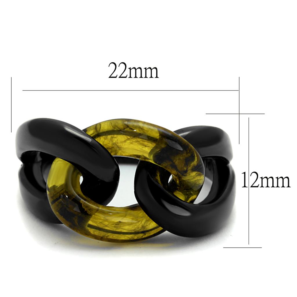 TK2682 - IP Black(Ion Plating) Stainless Steel Ring with Synthetic Synthetic Stone in Topaz-1