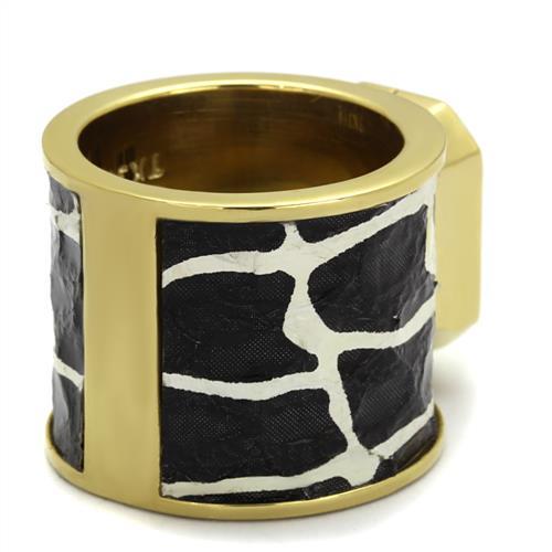 TK2701 - IP Gold(Ion Plating) Stainless Steel Ring with Top Grade Crystal  in Citrine Yellow-4