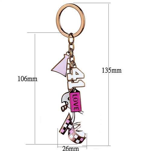 TK2717 - IP Coffee light Stainless Steel Key Ring with Epoxy  in Multi Color-1