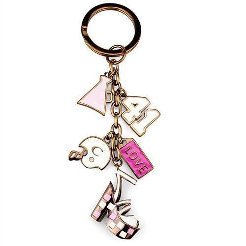 TK2717 - IP Coffee light Stainless Steel Key Ring with Epoxy  in Multi Color-2