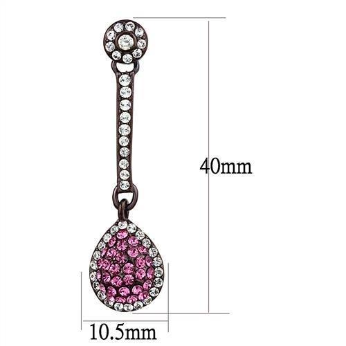 TK2724 - IP Dark Brown (IP coffee) Stainless Steel Earrings with Top Grade Crystal  in Rose-1