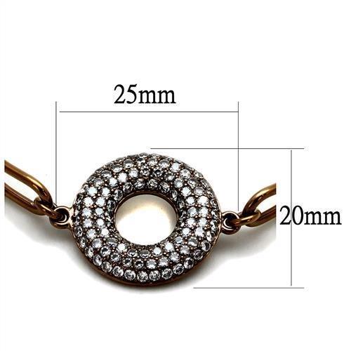 TK2793 - IP Coffee light Stainless Steel Bangle with AAA Grade CZ  in Clear-1