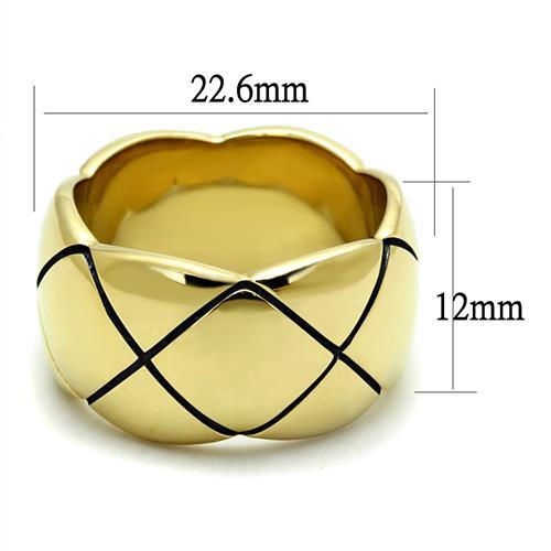 TK2803 - IP Gold(Ion Plating) Stainless Steel Ring with No Stone-1