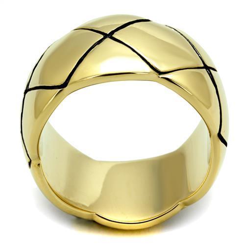 TK2803 - IP Gold(Ion Plating) Stainless Steel Ring with No Stone-2