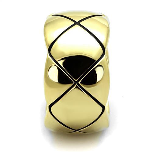 TK2803 - IP Gold(Ion Plating) Stainless Steel Ring with No Stone-3