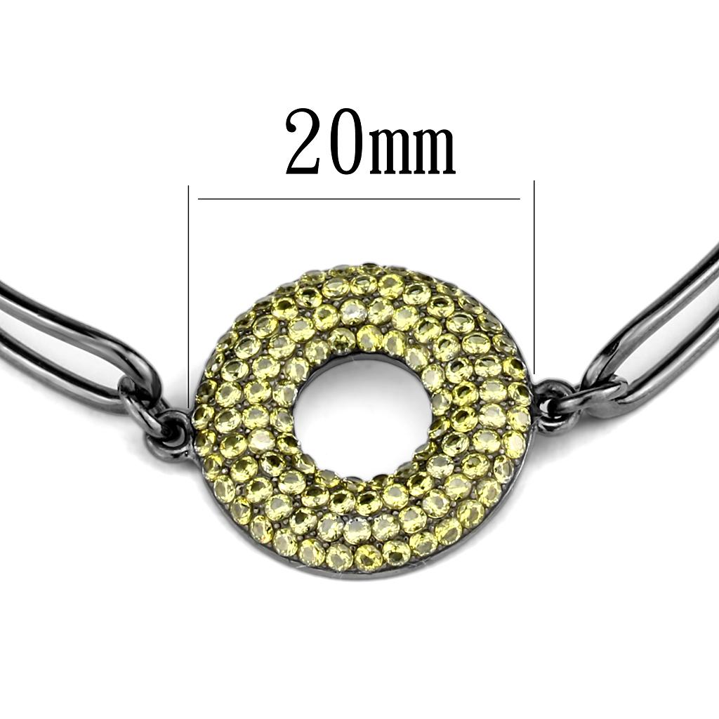 TK2824 - IP Light Black  (IP Gun) Stainless Steel Bangle with AAA Grade CZ  in Topaz-1