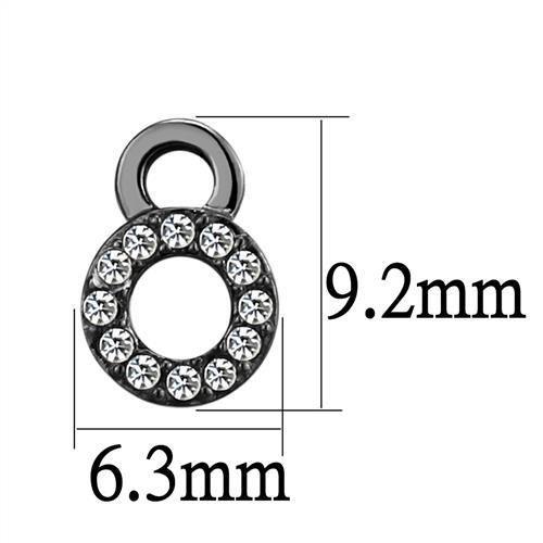 TK2856 - IP Light Black  (IP Gun) Stainless Steel Earrings with Top Grade Crystal  in Clear-1