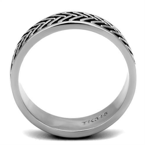 TK2899 - High polished (no plating) Stainless Steel Ring with No Stone-2