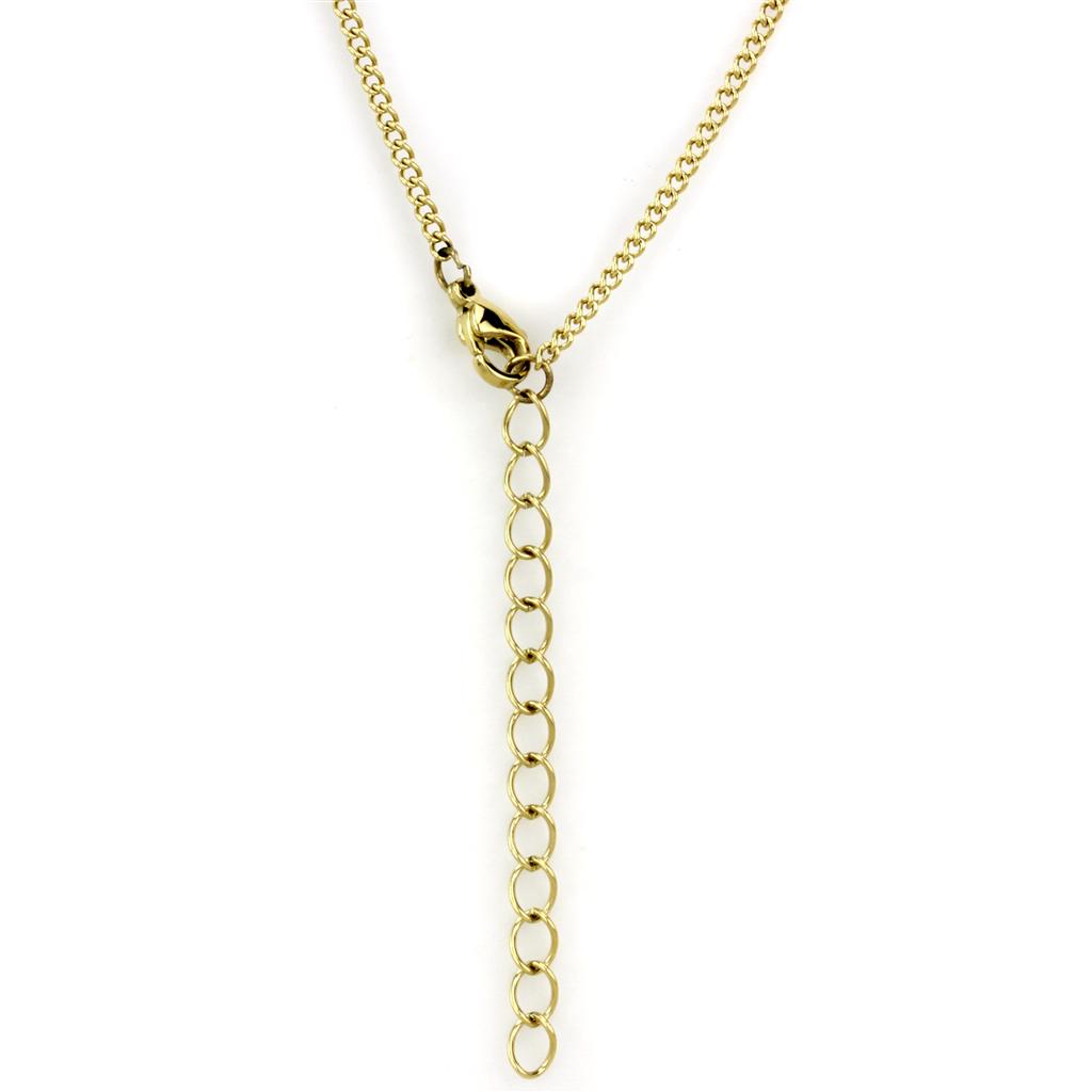 TK2911 - IP Gold(Ion Plating) Stainless Steel Necklace with Precious Stone Lapis in Montana-2