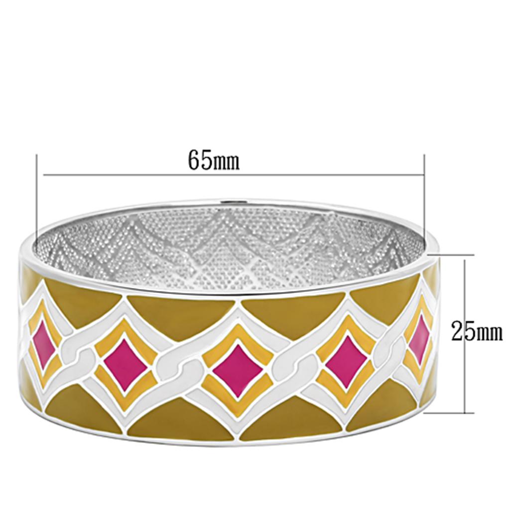 TK291 - High polished (no plating) Stainless Steel Bangle with Epoxy  in Multi Color-1