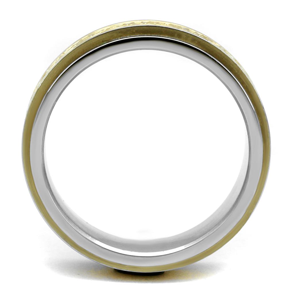 TK2939 - Two-Tone IP Gold (Ion Plating) Stainless Steel Ring with No Stone-2