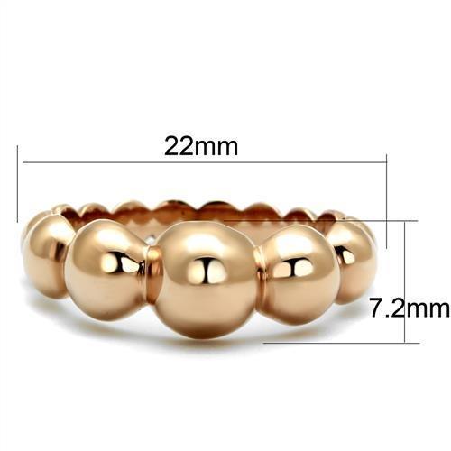TK2967 - IP Rose Gold(Ion Plating) Stainless Steel Ring with No Stone-1