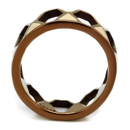 TK2968 - IP Coffee light Stainless Steel Ring with Epoxy  in Champagne-2