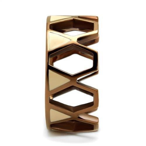 TK2968 - IP Coffee light Stainless Steel Ring with Epoxy  in Champagne-3
