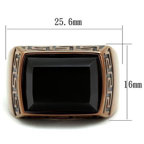 TK3014 - IP Coffee light Stainless Steel Ring with Synthetic Onyx in Jet-1