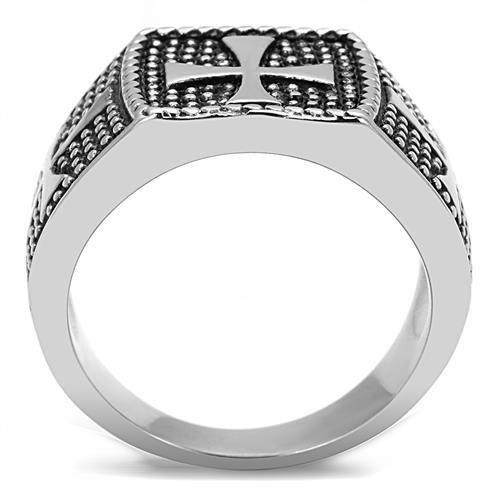 TK3045 - High polished (no plating) Stainless Steel Ring with Epoxy  in Jet-2