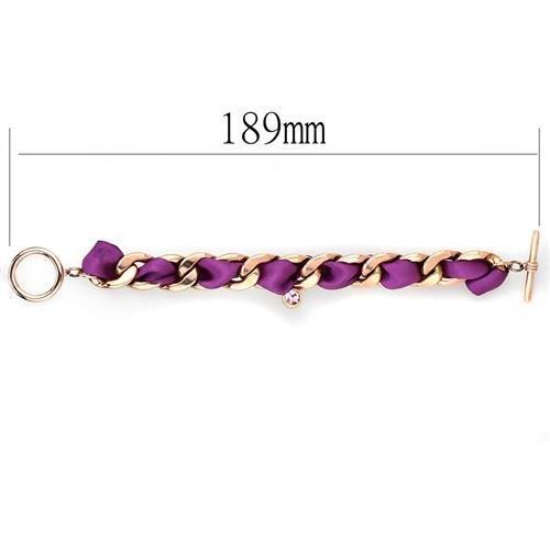 TK3065 - IP Rose Gold(Ion Plating) Stainless Steel Bracelet with Top Grade Crystal  in Rose-1