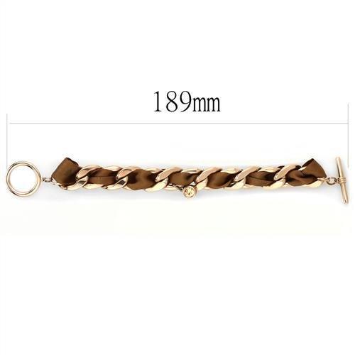 TK3066 - IP Rose Gold(Ion Plating) Stainless Steel Bracelet with Top Grade Crystal  in Light Peach-1