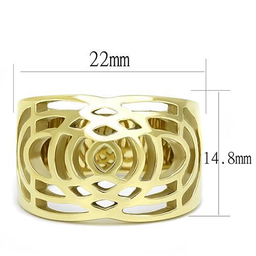 TK3119 - IP Gold(Ion Plating) Stainless Steel Ring with No Stone-1
