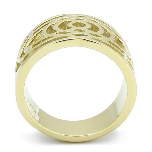 TK3119 - IP Gold(Ion Plating) Stainless Steel Ring with No Stone-2