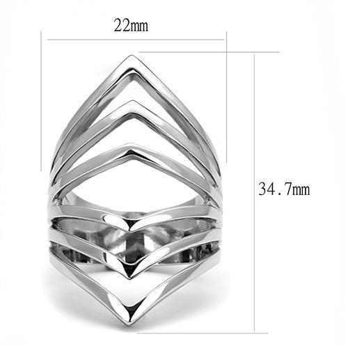 TK3144 - High polished (no plating) Stainless Steel Ring with No Stone-1
