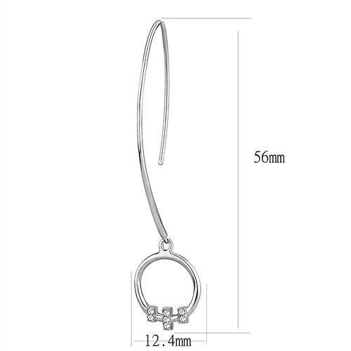 TK3146 - High polished (no plating) Stainless Steel Earrings with Top Grade Crystal  in Clear-1