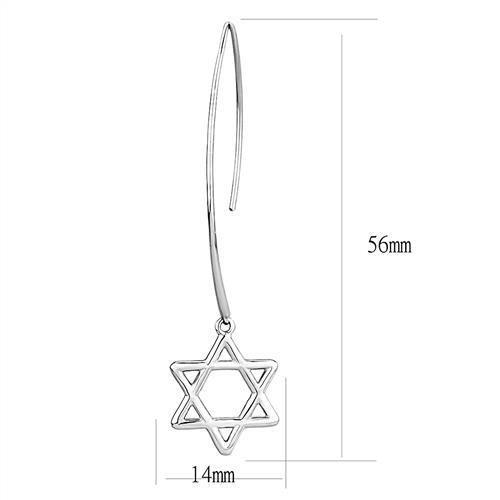 TK3147 - High polished (no plating) Stainless Steel Earrings with No Stone-1