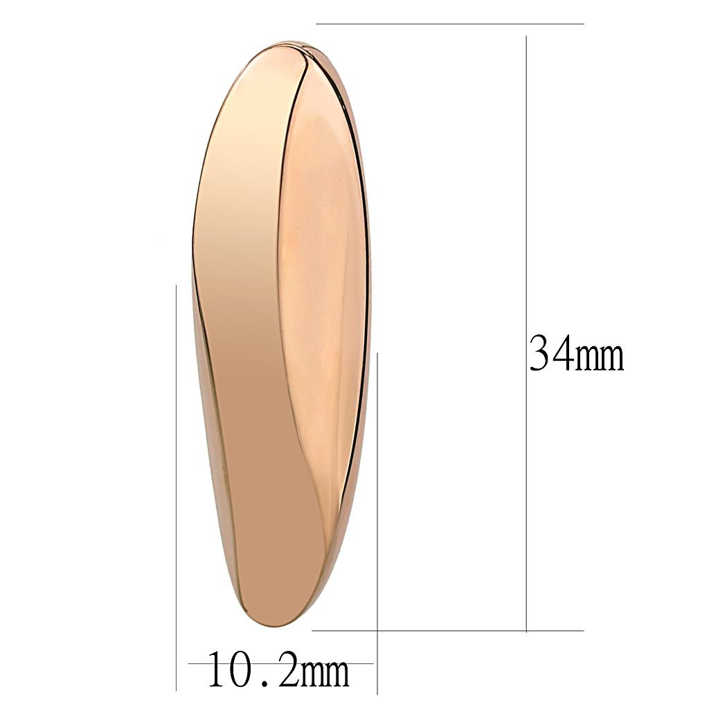 TK3154 - IP Rose Gold(Ion Plating) Stainless Steel Earrings with No Stone-1