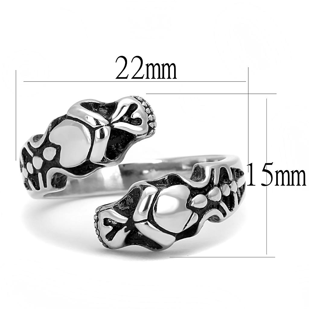 TK3276 - High polished (no plating) Stainless Steel Ring with Epoxy  in Jet-1