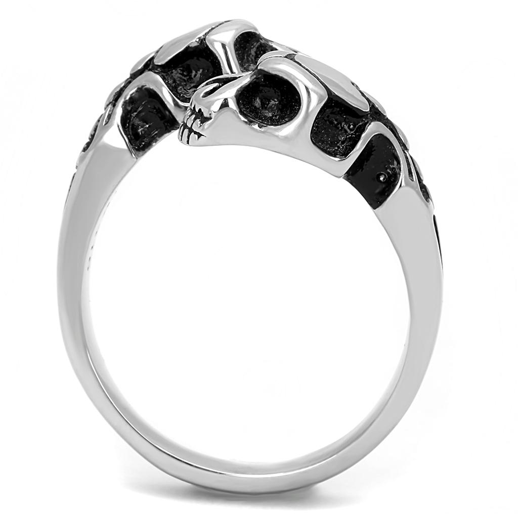TK3276 - High polished (no plating) Stainless Steel Ring with Epoxy  in Jet-2