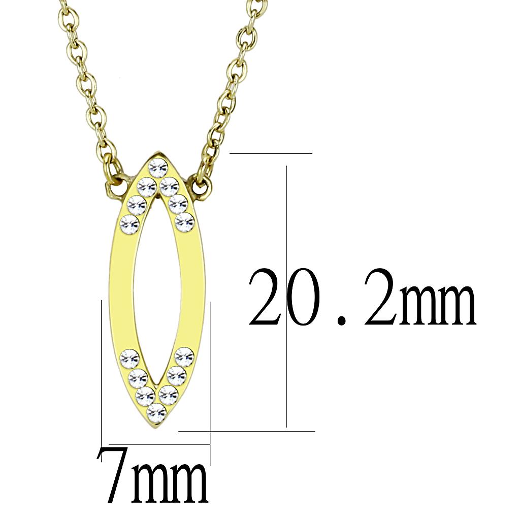 TK3285 - IP Gold(Ion Plating) Stainless Steel Necklace with Top Grade Crystal  in Clear-1