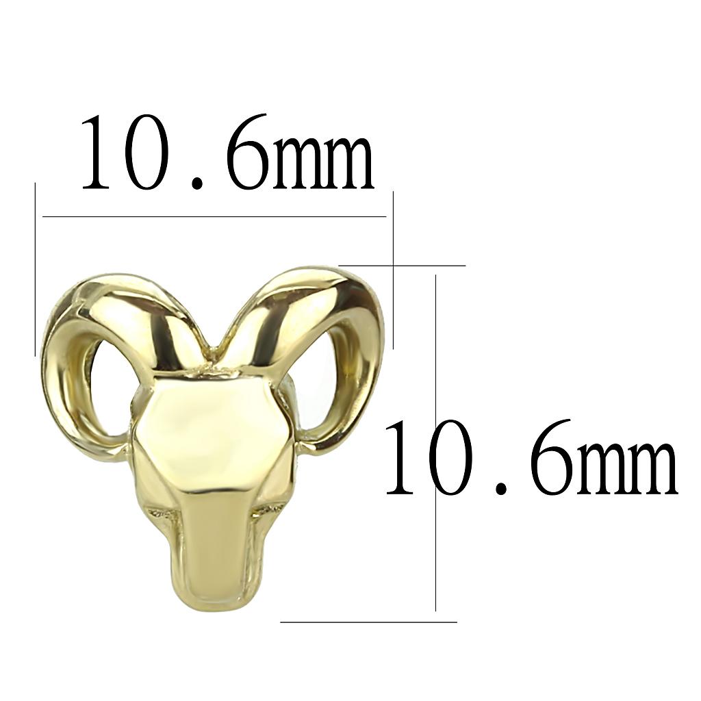 TK3289 - IP Gold(Ion Plating) Stainless Steel Earrings with No Stone-1