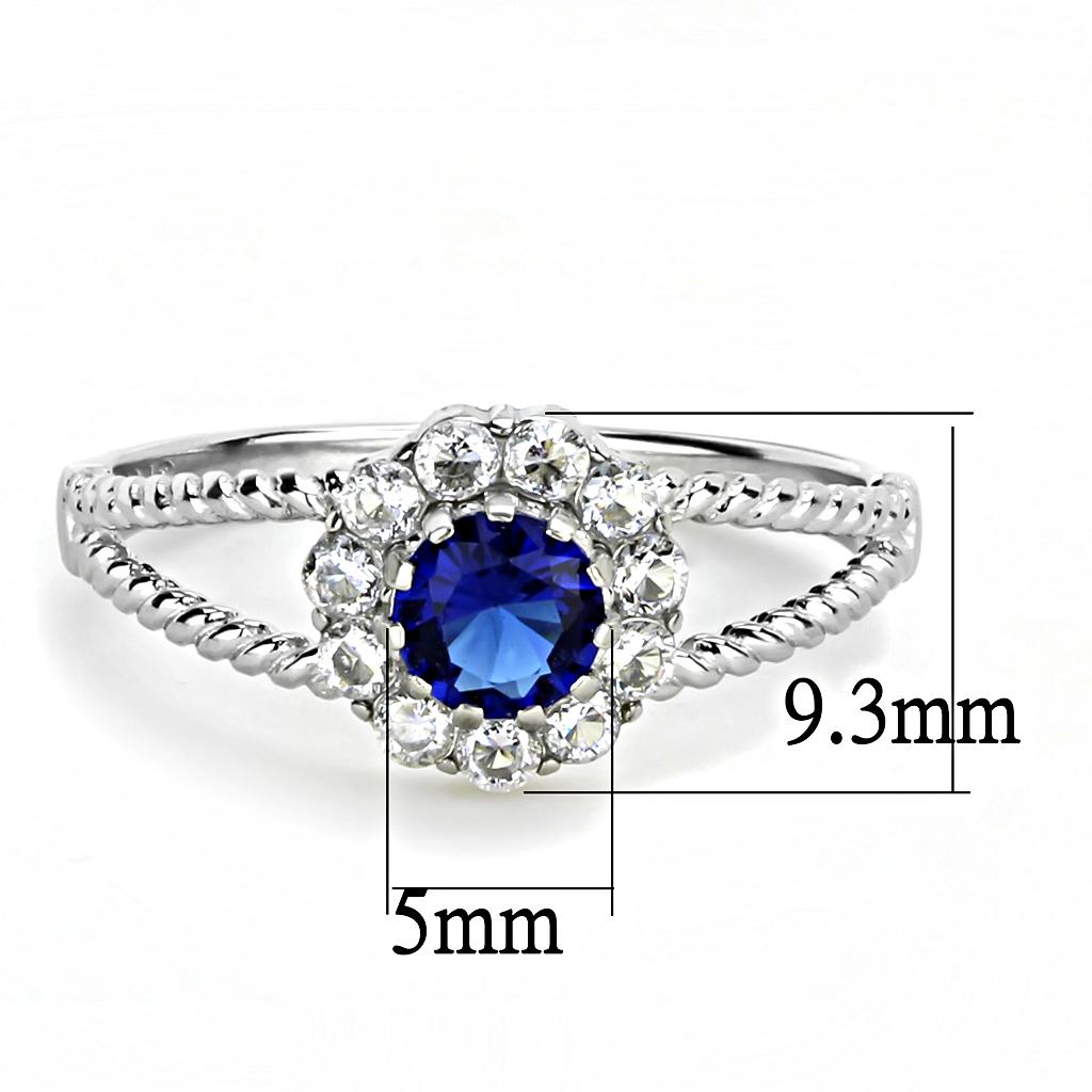 TK3427 - High polished (no plating) Stainless Steel Ring with Synthetic Synthetic Glass in Montana-1