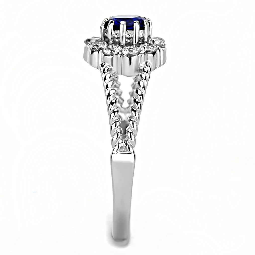 TK3427 - High polished (no plating) Stainless Steel Ring with Synthetic Synthetic Glass in Montana-3