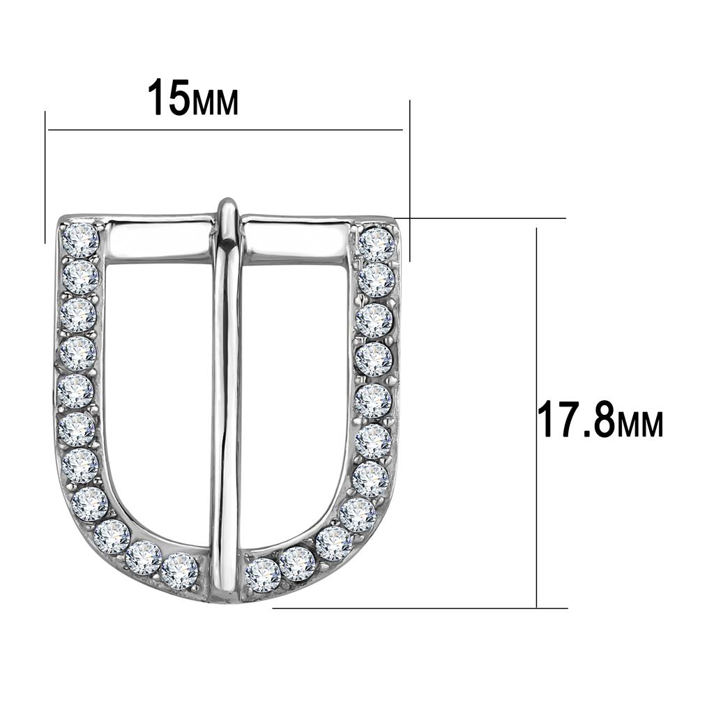 TK3489 - High polished (no plating) Stainless Steel Earrings with Top Grade Crystal  in Clear-1