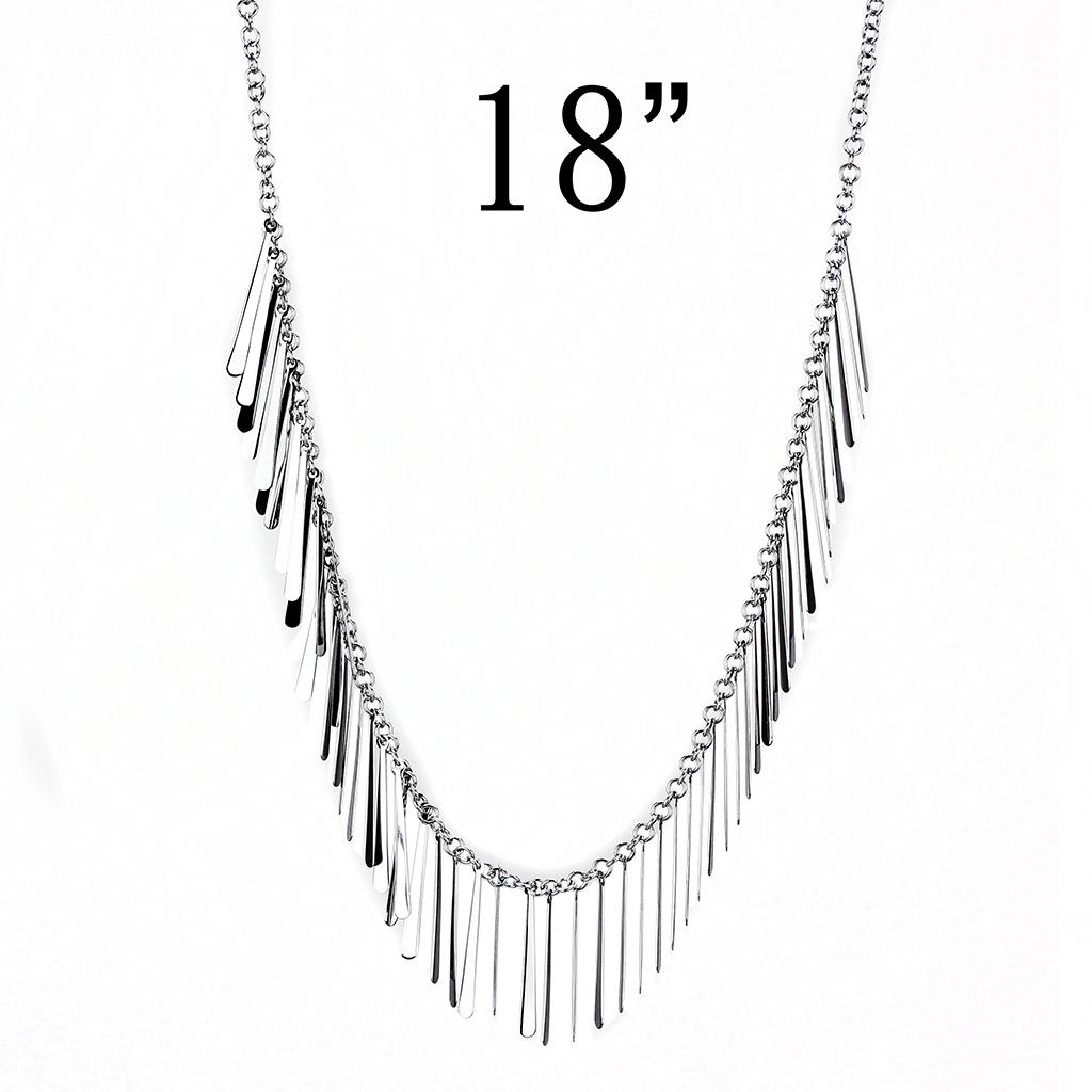 TK3499 - High polished (no plating) Stainless Steel Necklace with No Stone-1